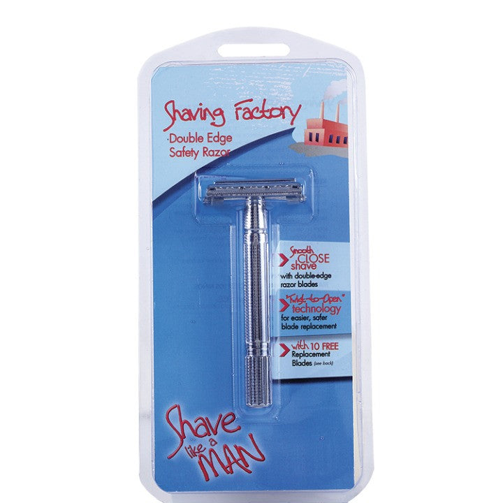 Double Edge Safety Razor with 10 Blades