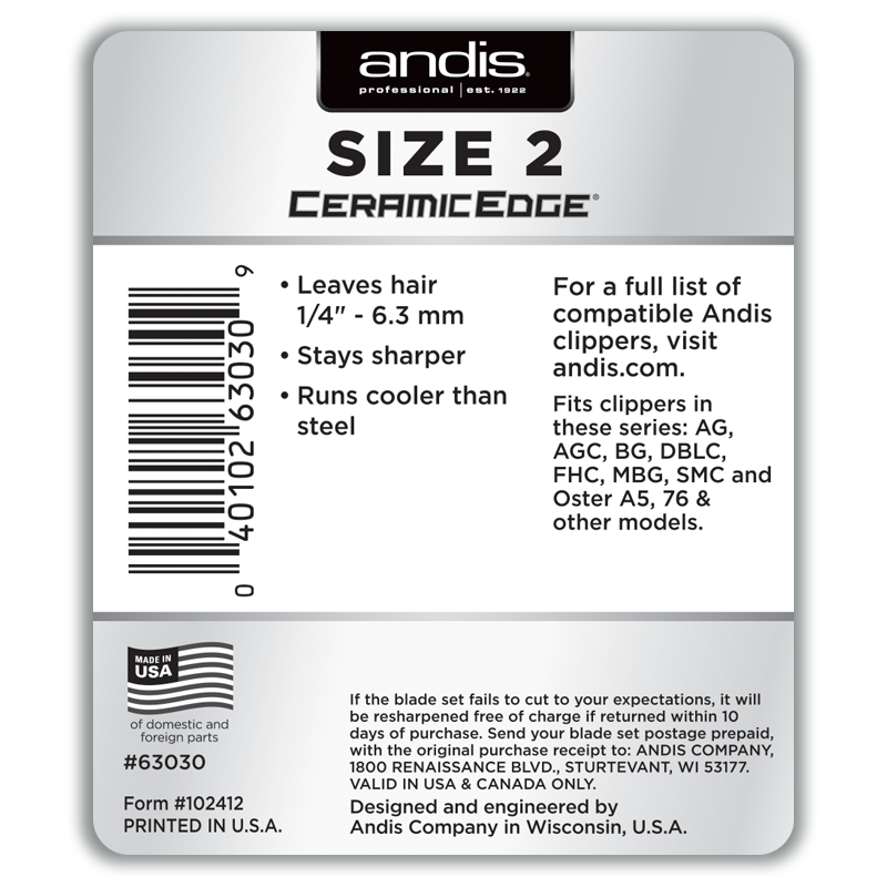 Andis CeramicEdge® Detachable Blade - Size 2