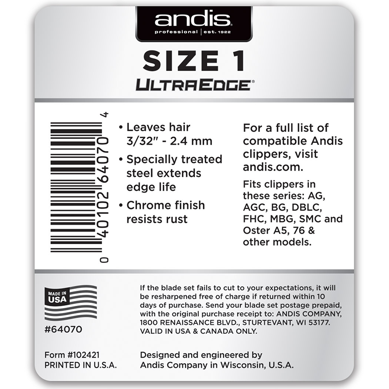 UltraEdge® Size 1 - Graduation Blade - Leaves Hair 3/32" - 2.4mm