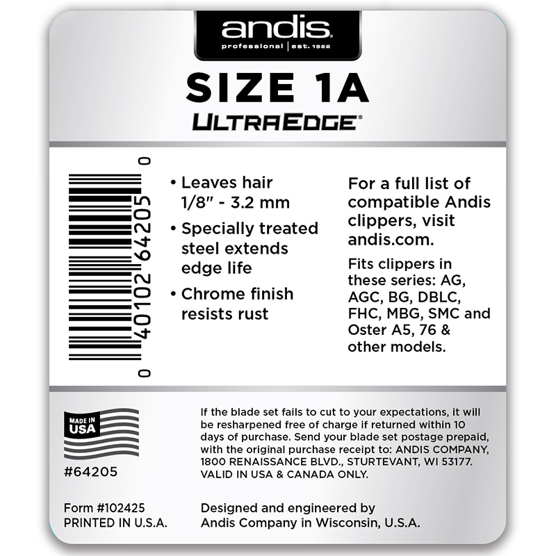 UltraEdge® Size 1A - Leaves Hair 1/8" - 3.2mm