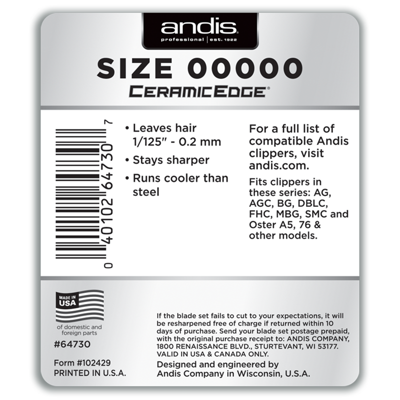 Andis CeramicEdge® Detachable Blade - Size 00000