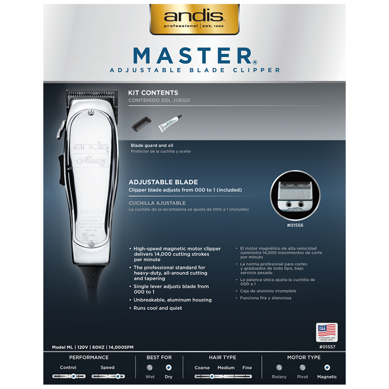 Andis Master® Adjustable Blade Clipper