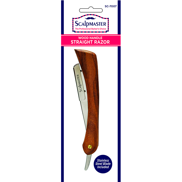 Scalpmaster Deluxe Wood Handle Straight Razor