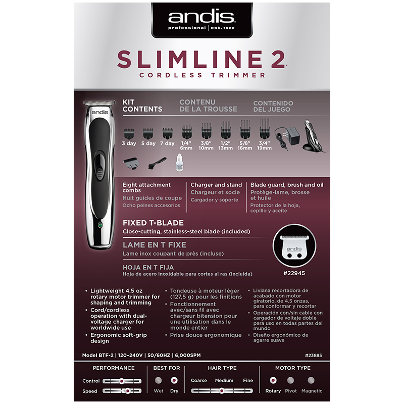 SlimLine 2 Cordless Trimmer - Chrome