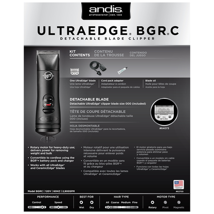 UltraEdge® BGR®C Detachable Blade Clipper - Black