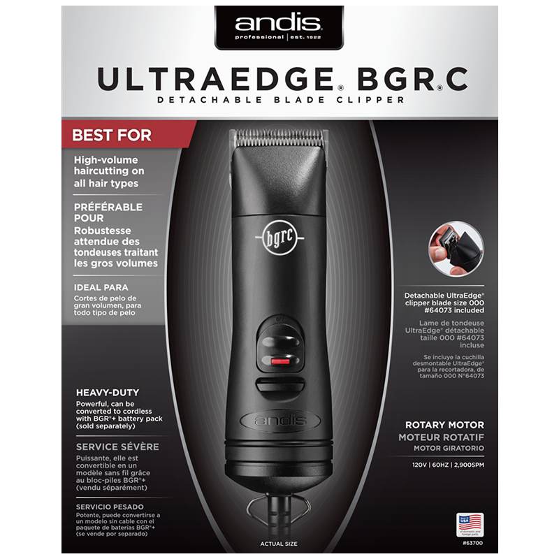 UltraEdge® BGR®C Detachable Blade Clipper - Black