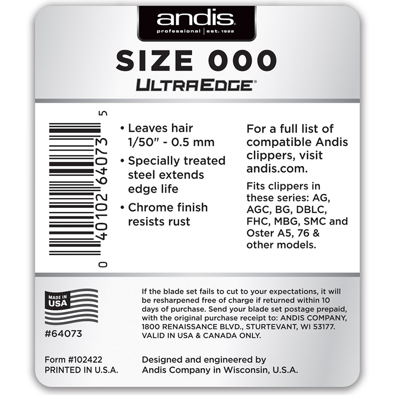 UltraEdge® Graduation Blade Close Cutting - 1/50" - .5mm, Size 000