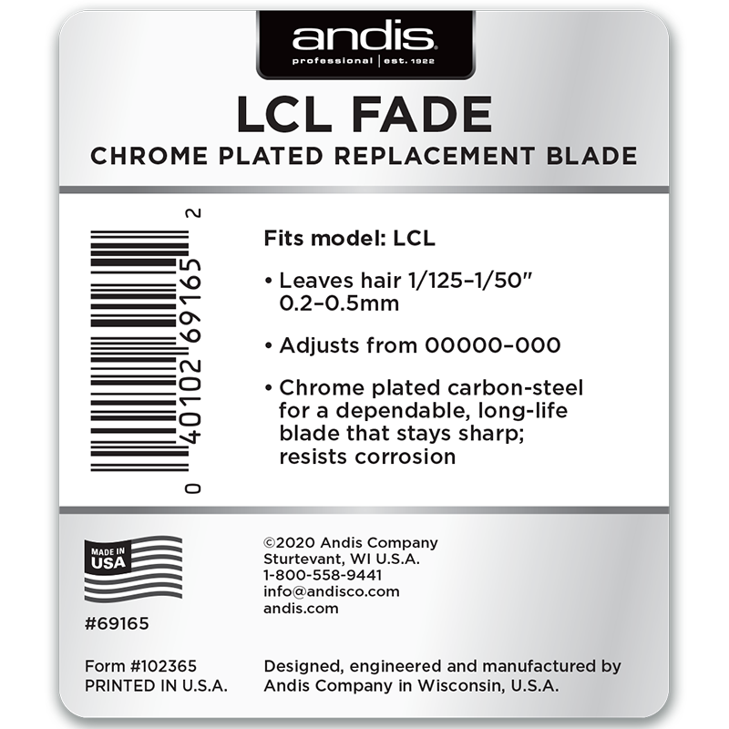 LCL FADE Chrome Plated Replacement Blade Size 00000-000