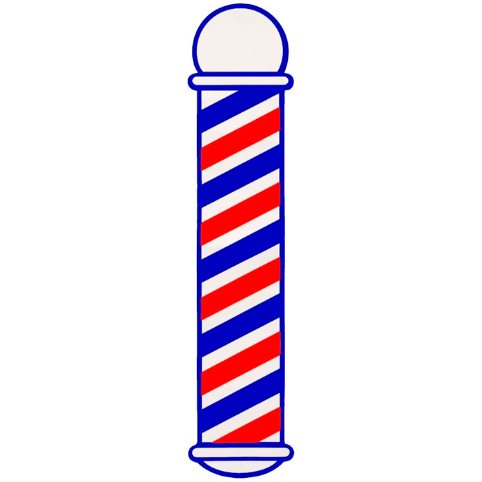 Barber Pole Cling Decal Sticker