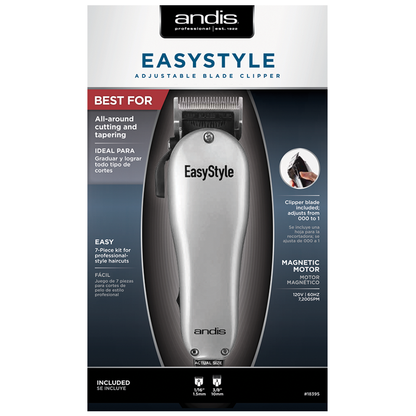 EasyStyle  Adjustable Blade Clipper - 7-Piece Kit Silver